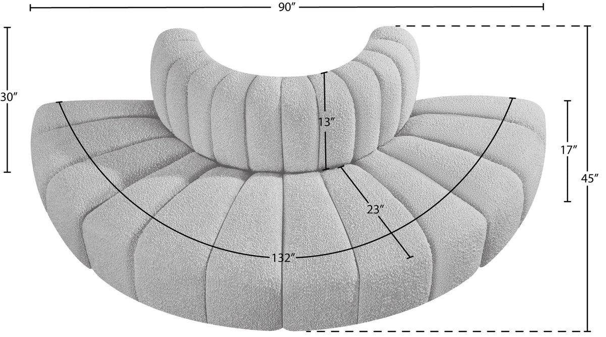 Arc - Boucle Fabric 4 Piece Modular Sofa