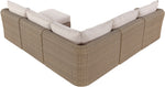 Seacrest - Olefin Water Resistant Fabric And Wicker 6 Piece Outdoor Patio Modular Sectional