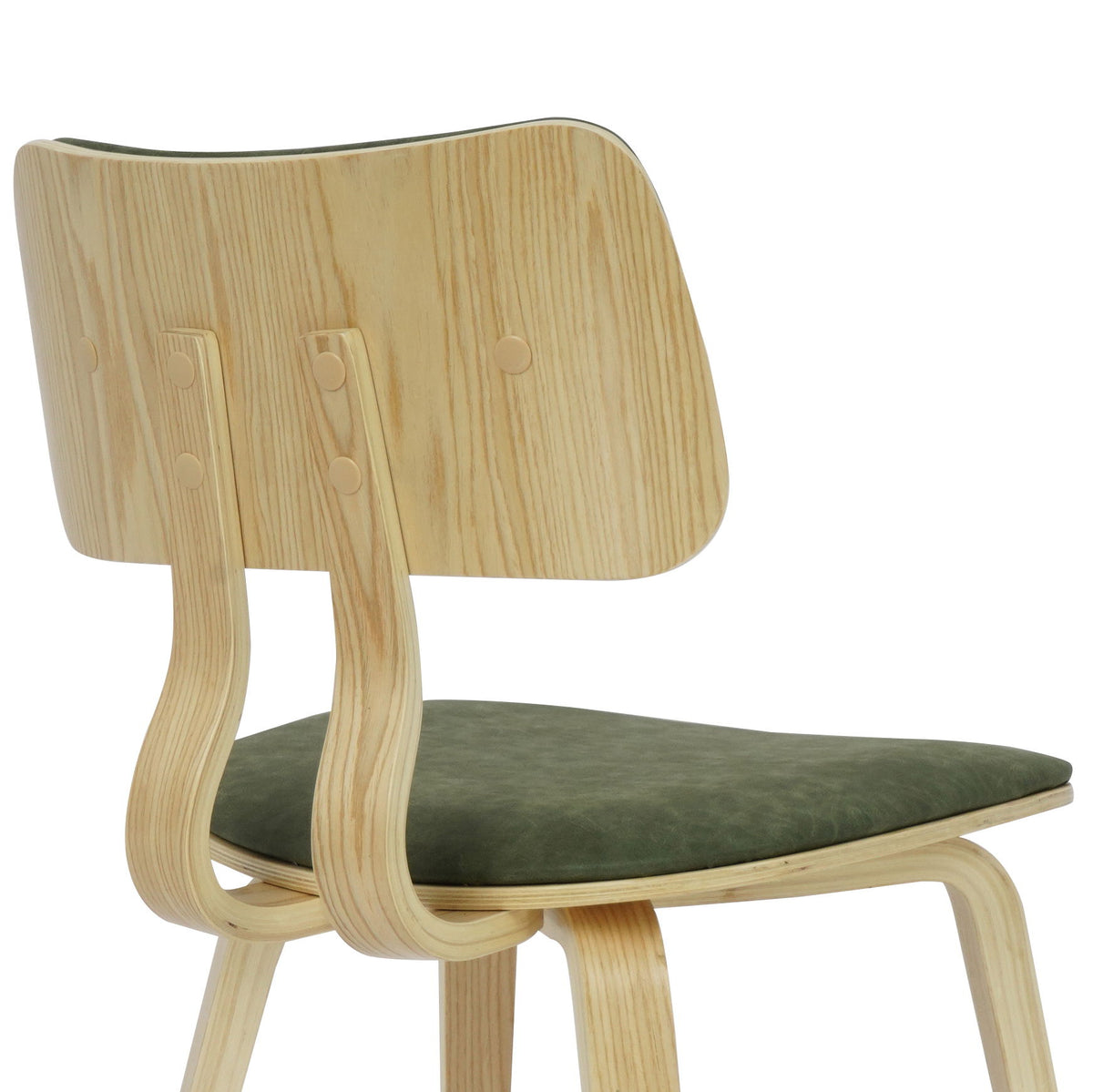 Jaguar - Curved Back Wood Dining Chair With Faux Leather Seat