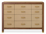 Melange - Zurich Accent Drawer Chest - Beige / Medium Walnut