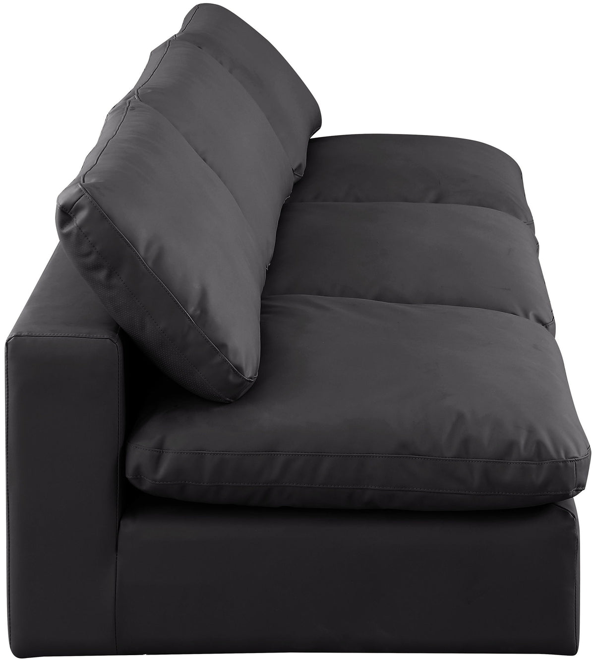Comfy - Faux Leather Modular Armless Sofa 3 Seats