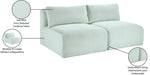 Shaggy - 2 Seat Modular Armless Sofa