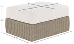 Seacrest - Olefin Water Resistant Fabric And Wicker Outdoor Patio Ottoman/Coffee Table