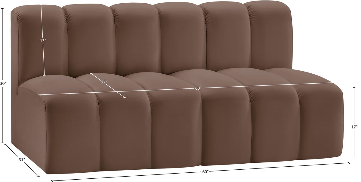 Arc - Faux Leather 2 Seats Modular Sofa
