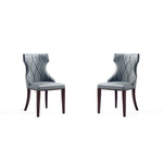 Reine - Vegan Leather Dining Chair (Set of 2) - Gray