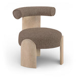 Calder - Linen Textured Fabric Upholstered Accent Chair - Painted Natural Base