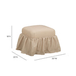 Gertrude - Performance Linen Skirted Ottoman - Yellow