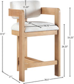 Sacha - Linen Stool With Natural Base