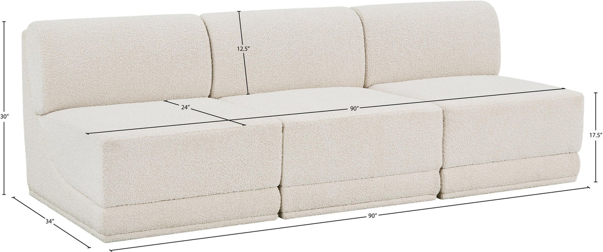 Ollie - 3 Seat Armless Modular Sofa