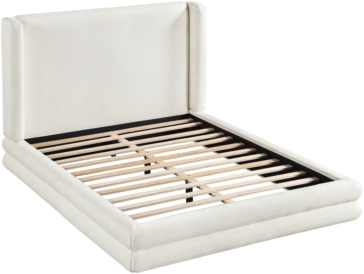 Chandra - Linen Textured Fabric Upholstered Bed