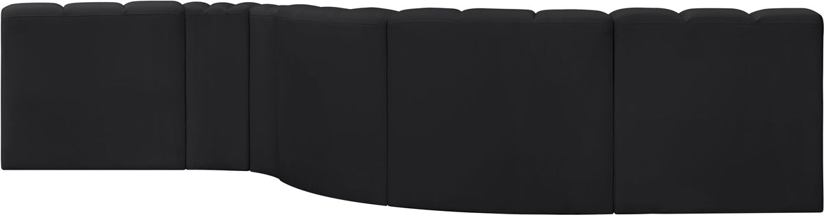 Arc - Faux Leather 6 Piece Curved Modular Sofa