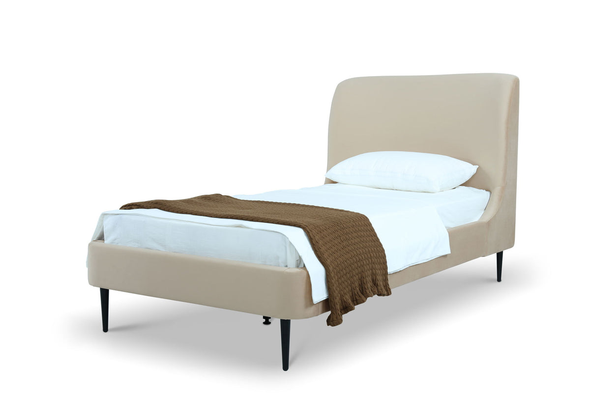 Heather - Twin Bed - Taupe And Black