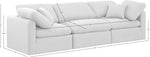 Indulge - Linen 3 Piece Modular Sofa - White