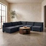 Hammond - Velvet Performance Fabric Upholstered 5 Piece Armless Sectional