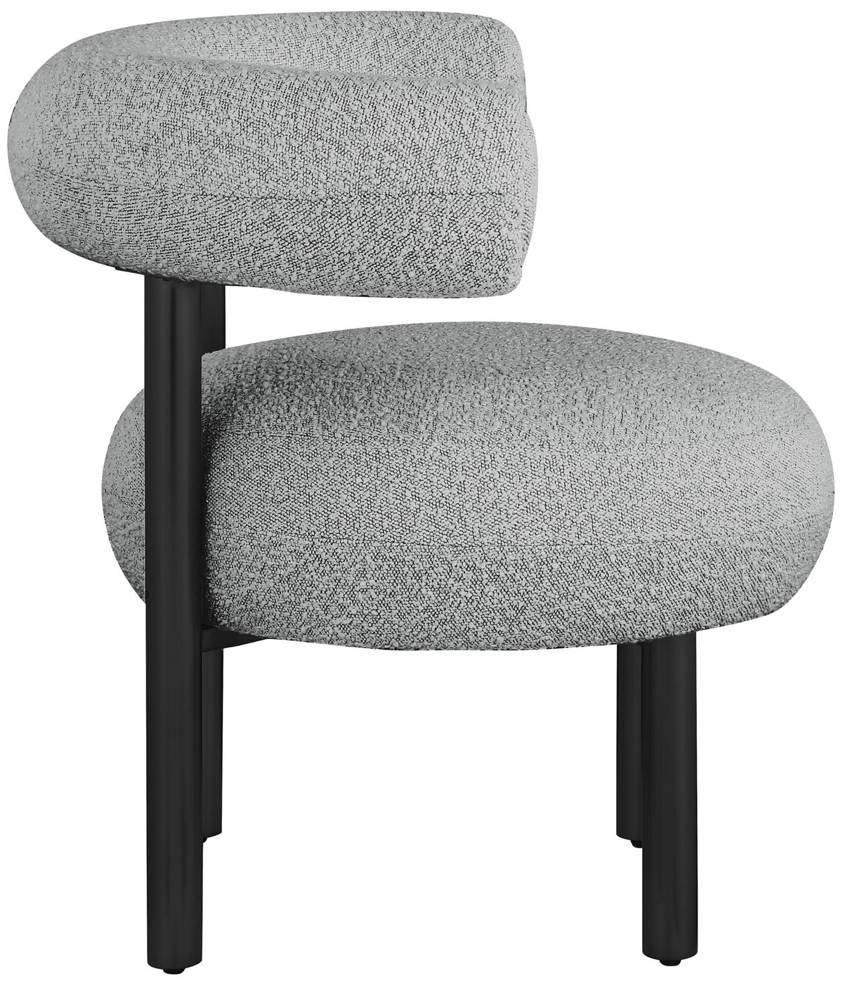 Bordeaux - Boucle Fabric Accent Chair With Black Legs