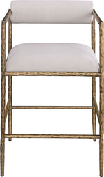 Axis - Linen Textured Beige Fabric Upholstered Counter Stool (Set of 2)