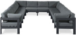 Nizuc - Outdoor Patio 12 Piece Modular Sectional With Gray Frame