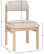 Roundhill - Fabric Dining Chair (Set of 2) - Natural Frame