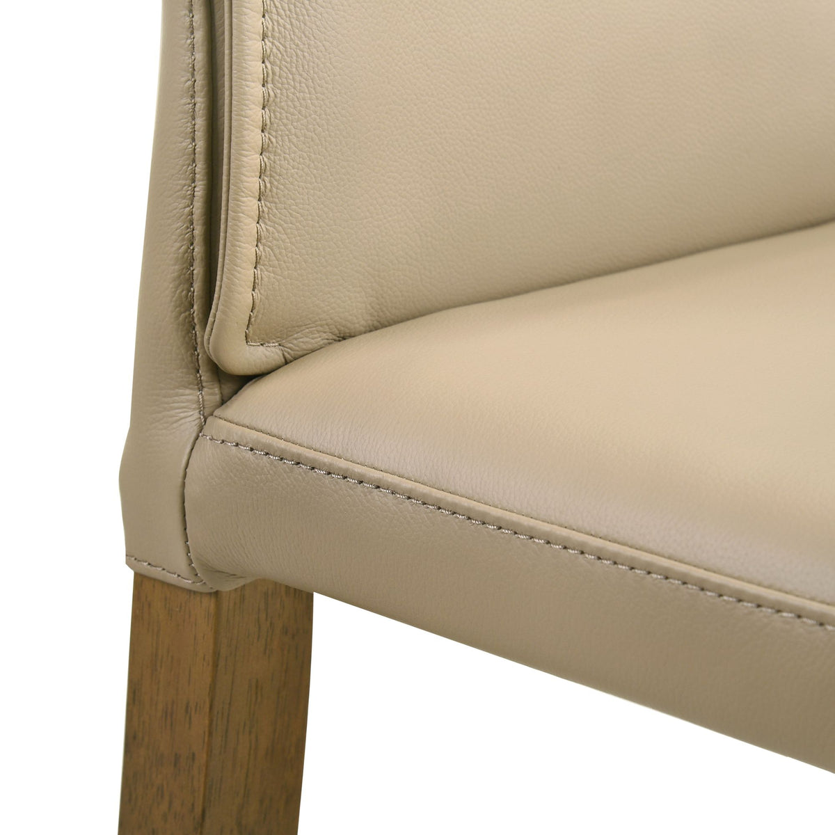Velena - Full Back Top Grain Leather Upholstered Wood Dining Chairs (Set of 2) - Khaki