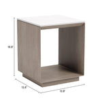 Tidecrest - Side Table - White / Light Brown