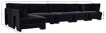 Hammond - Velvet Performance Fabric Upholstered 6 Piece L-Shaped Armless Sectional