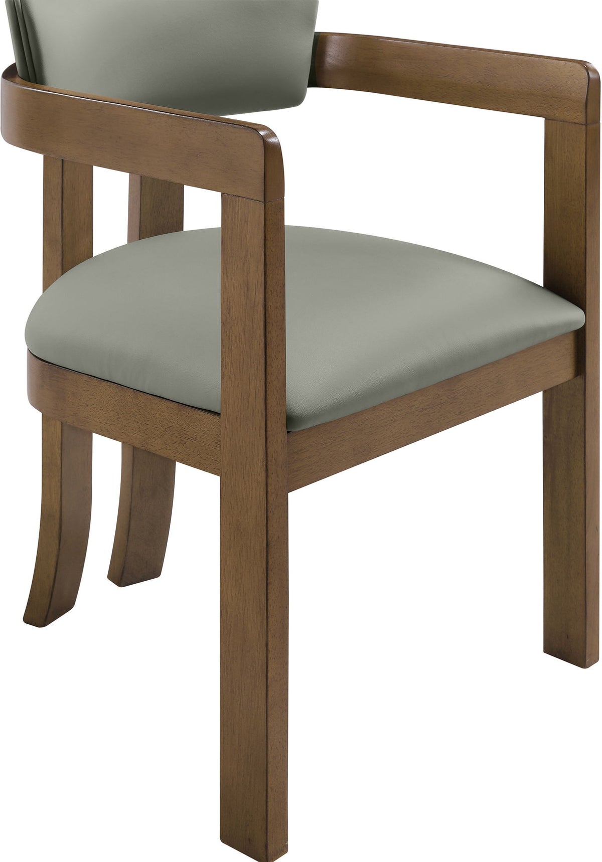 Lavrin - Vegan Leather Upholstered Dining Arm Chair (Set of 2) - Walnut Base