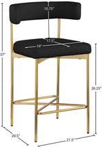 Rivage - Durable Stool With Gold Frame (Set of 2)
