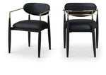 Riccio - Faux Leather Dining Arm Chair (Set of 2) - Black And Gold Frame
