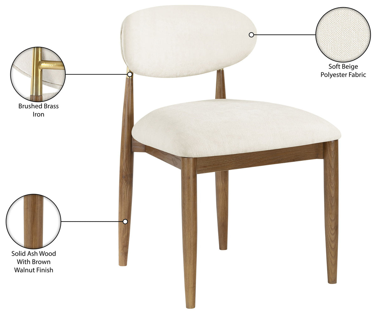 Riccio - Fabric Dining Side Chair (Set of 2) - Walnut Frame