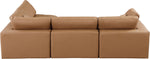 Comfy - 4 Piece Faux Leather Modular Armless Sectional