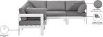 Nizuc - Outdoor Patio 5 Piece Modular Sectional With White Frame