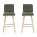 Vienna - 35.5" Swivel Counter Height Square Back Wood Bar Stool With Faux Leather Seat