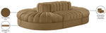 Rummi - Oval Velvet Performance Fabric Upholstered 6 Piece Modular Sectional