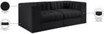 Rummi - Velvet Performance Fabric Upholstered 2 Piece Modular Loveseat