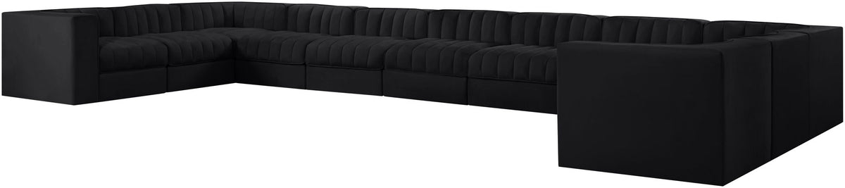 Rummi - Velvet Performance Fabric Upholstered 11 Piece Modular Sectional