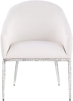 Ferro - Upholstered Dining Arm Chair With Brushed Silver Legs