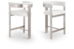Romeo - Boucle Counter Stool With Silver Base (Set of 2)