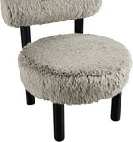 Ambre - Vegan Shearling Fabric Upholstered Accent Chair - Taupe