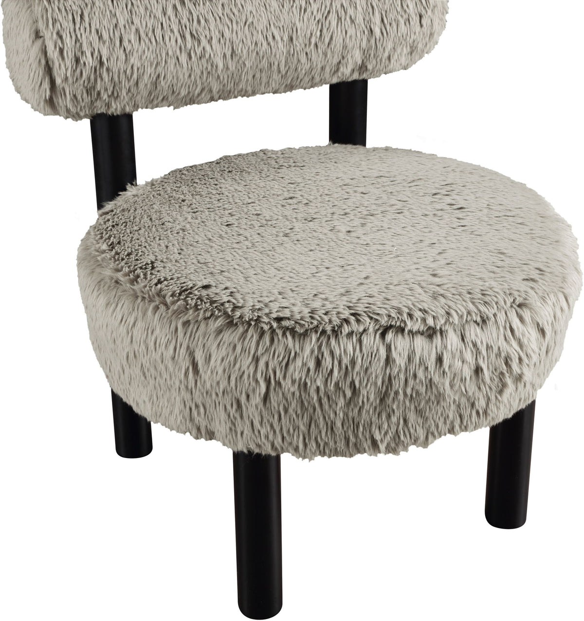 Ambre - Vegan Shearling Fabric Upholstered Accent Chair - Taupe