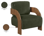 Cedra - Velvet Performance Fabric Upholstered Accent Chair - Brown Frame