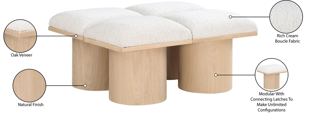 Pavilion - 4 Piece Modular Bench With Natural Base