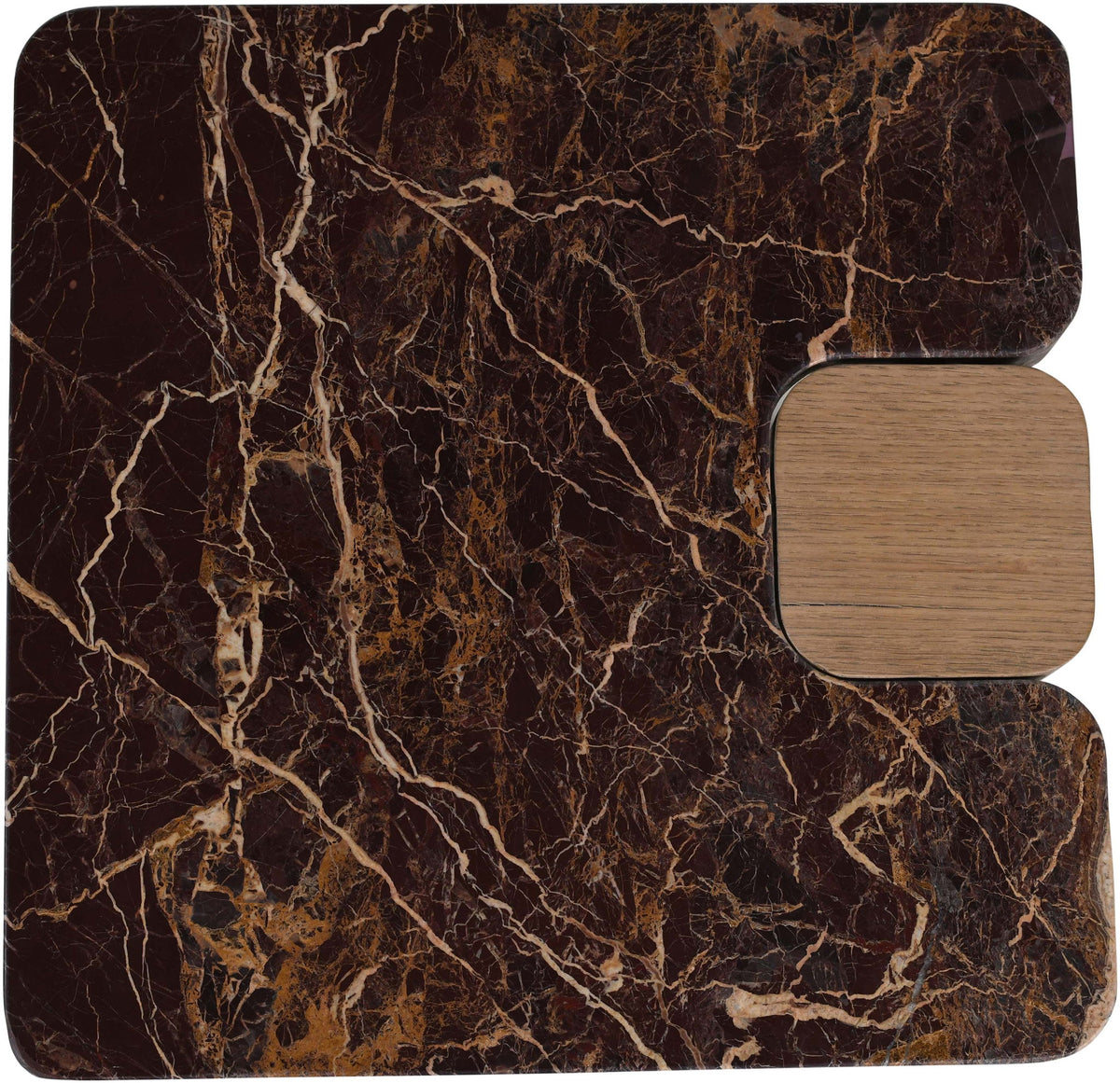 Ravenna - Marble/Stone End Table - Burgundy
