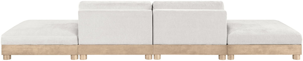 Turin - Chenille Fabric Upholstered Modular Sectional - White