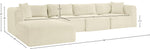 Shaggy - 5 Piece Modular Sectional With Ottoman