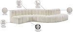 Arc - Faux Leather 6 Piece Curved Modular Sofa