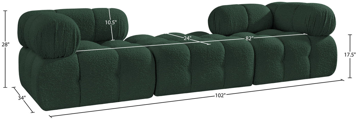 Ames - 3 Piece Boucle Modular Sofa With 1 Backless Seat
