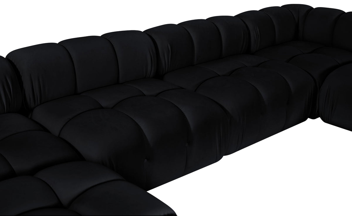 Orin - U-Shaped Velvet 6 Piece Modular Sectional