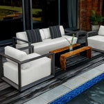 Remsen - Outdoor Sofa - Black / Oyster