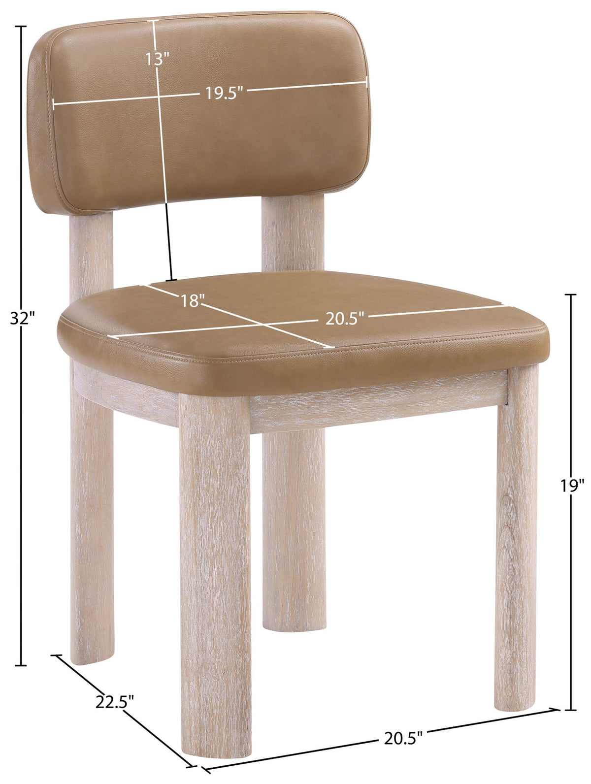 Paloma - Vegan Leather Upholstered Dining Chair (Set of 2) - Tan / Rich Natural