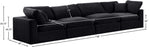 Comfy - Velvet Modular Sofa 4 Seats